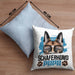 Schäferhund Papa Besitzer Kissen mit Füllung 40x40 Geschenk Lustiger Spruch Geschenkidee Schäferhund Liebhaber (Grau) Blau Trendation