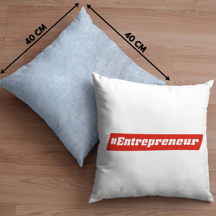 Entrepreneur Kissen mit Füllung 40x40 Entrepreneurship Geschenk Spruch Motivation (Grau) Blau Trendation