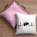 Piano-Spieler Kissen mit Füllung 40x40 Geschenk Klavier Geschenkidee Flügel Musiker Klavier Klavier-Spieler Herzschlag (Grau) Rosa Trendation
