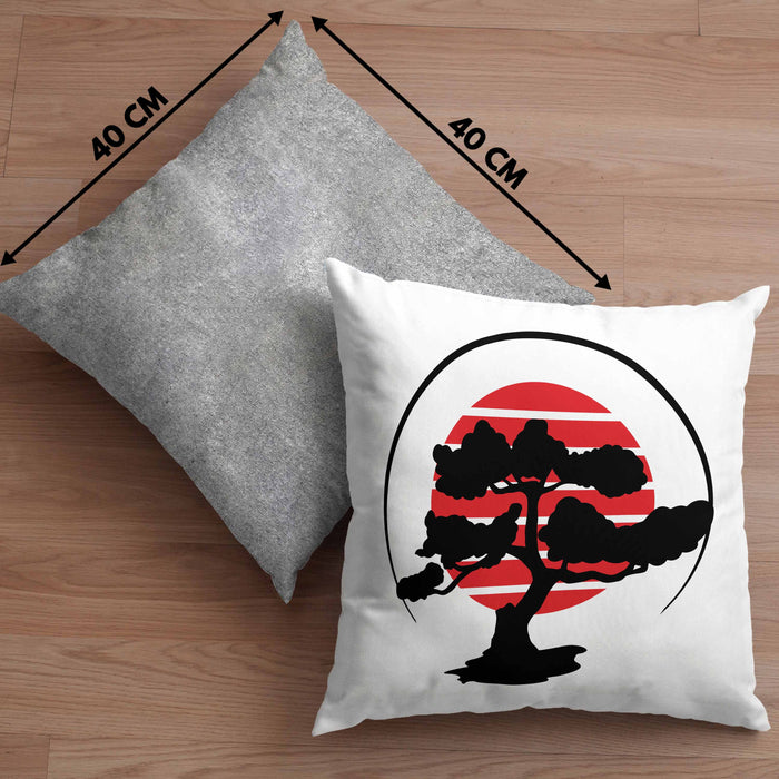 Lustige Bonsai Kissen mit Füllung 40x40 Geschenk für Bonsai-Liebhaber (Grau) Grau Trendation