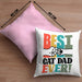 Geschenk für besten Katzenvater: "Best Cat Dad Ever" Kissen mit Füllung 40x40 Vatertag (Grau) Rosa Trendation