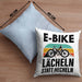 Elektrofahrrad E-Bike Kissen mit Füllung 40x40 mit Spruch Geschenk Ebike Lustige Geschenke Rentner (Grau) Blau Trendation