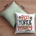 Yorkie Mom Besitzerin Kissen mit Füllung 40x40 Geschenk Lustiger Spruch Geschenkidee Besitzerin Yorkie Mama (Grau) Grün Trendation