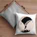 Lustige Kissen mit Füllung 40x40 für Paragliding- und Fallschirmspringer Geschenk Abenteurer (Grau) Grau Trendation