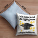 Bachelor Geschenk Abschluss Kissen mit Füllung 40x40 Spruch Master Abitur Abi Graduation Bestanden Prüfung (Grau) Blau Trendation