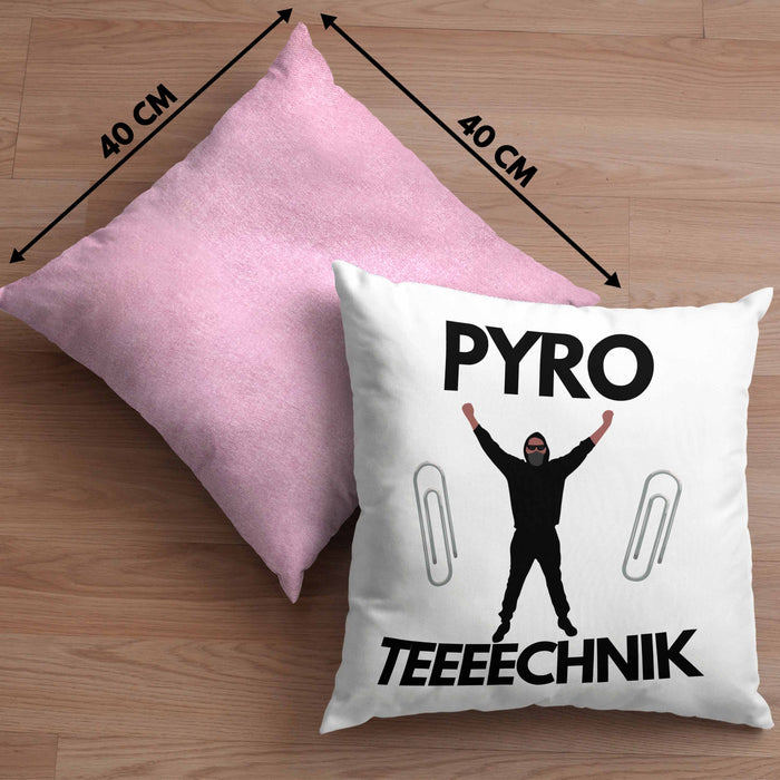 Pyrotechnik Kissen mit Füllung 40x40 Geschenk Pyrotechnik Ist Doch Kein Verbrechen Meme (Grau) Rosa Trendation