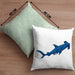 Kissen mit Füllung 40x40 mit Hammerhai und Haifisch Grafik Geschenk für Ozeanliebhaber (Grau) Grün Trendation