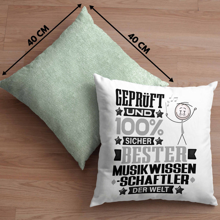 Musikwissenschaftler Geschenk Lustiger Spruch für Musikwissenschaftler Geschenkidee Bester Musikwissenschaftler Der WeltKissen mit Füllung 40x40 (Grau) Grün Trendation