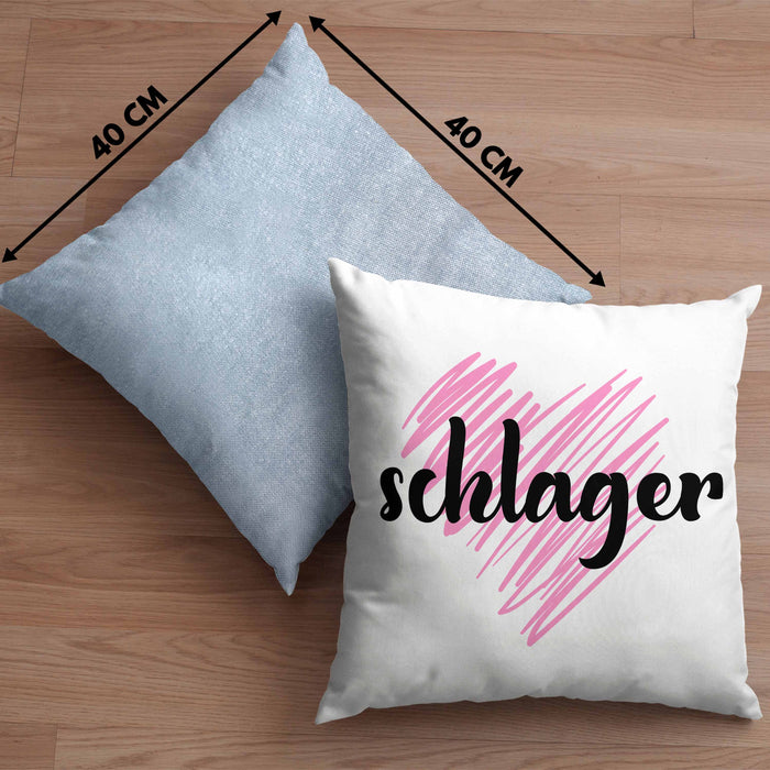 Kissen mit Füllung 40x40 Geschenk für Schlager Fans Kissen mit Füllung 40x40 Musikmotiv Spruch (Grau) Blau Trendation