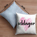 Kissen mit Füllung 40x40 Geschenk für Schlager Fans Kissen mit Füllung 40x40 Musikmotiv Spruch (Grau) Blau Trendation
