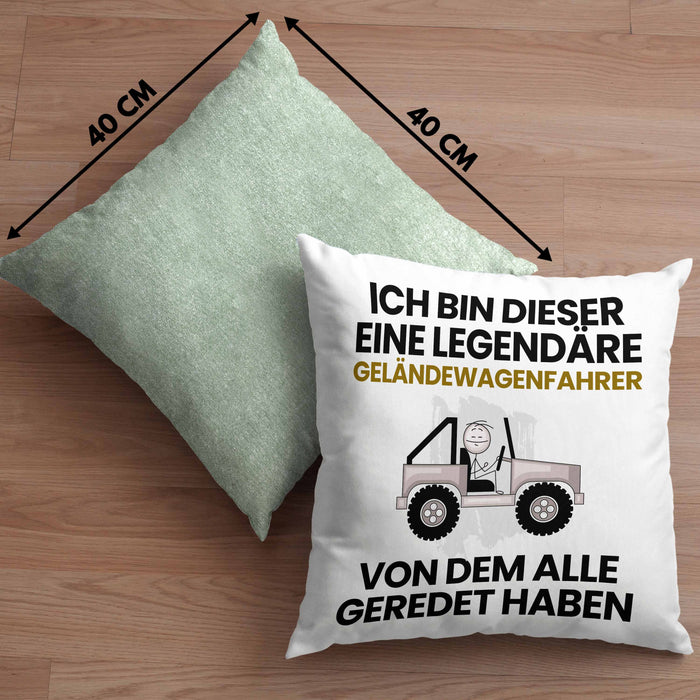 Geländewagenfahrer Geschenk Kissen mit Füllung 40x40 Lustige Geschenkidee Geburtstag für Geländewagenfahrer Ich Bin Dieser Legendäre Geländewagenfahrer Von Dem Alle Geredet Haben (Grau) Grün Trendation