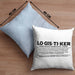 Lustige Kissen mit Füllung 40x40 für Logistiker Spruch Geschenkidee Logistik (Grau) Blau Trendation