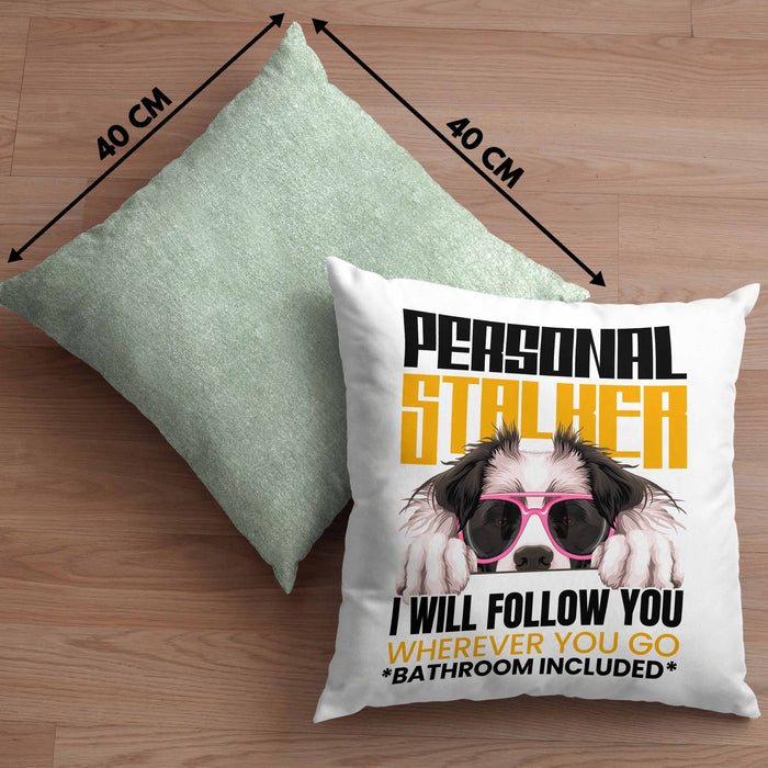 Border Collies Besitzerin Kissen mit Füllung 40x40 Geschenk Lustiger Spruch Geschenkidee Personal Stalker (Grau) Grün Trendation
