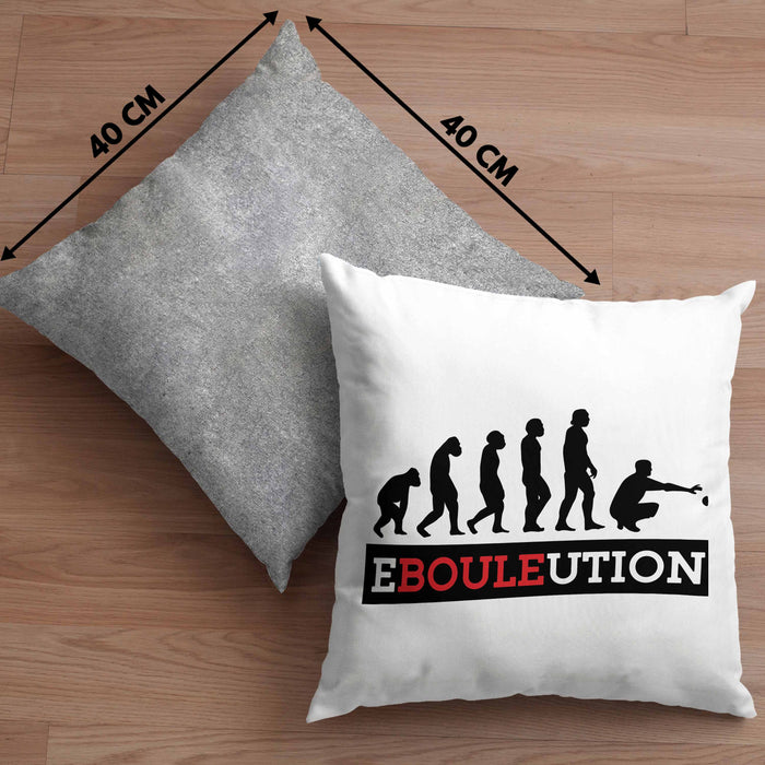 Boule Kissen mit Füllung 40x40 Geschenk Boule-Spieler Geschenkidee Spruch Ebouleution (Grau) Grau Trendation