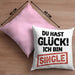 Single Solo Kissen mit Füllung 40x40 Geschenk Kollege Geschenkidee (Grau) Rosa Trendation