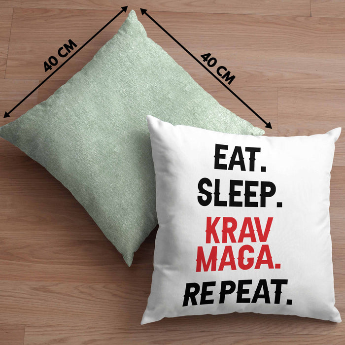 Krav Maga Kissen mit Füllung 40x40 Geschenk Kampfsportler Geschenkidee Selbstverteidigung (Grau) Grün Trendation