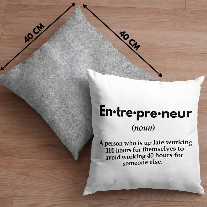 Entrepreneur Kissen mit Füllung 40x40 Entrepreneurship Geschenk Spruch Motivation Idee (Grau) Grau Trendation