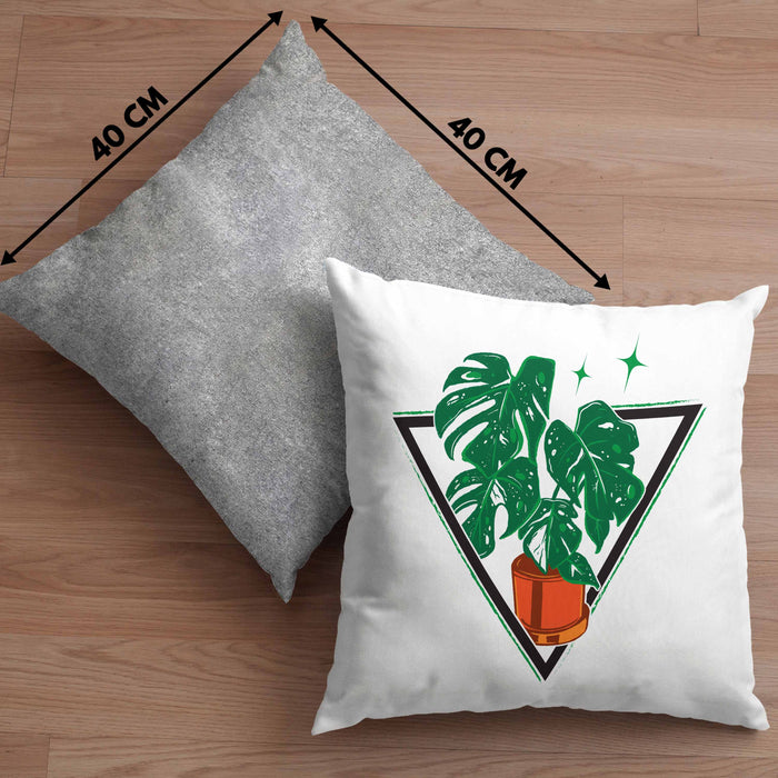 Gärtner Geschenk Kissen mit Füllung 40x40 Pflanzen Motiv Design Geschenkidee Garten-Pflege (Grau) Grau Trendation
