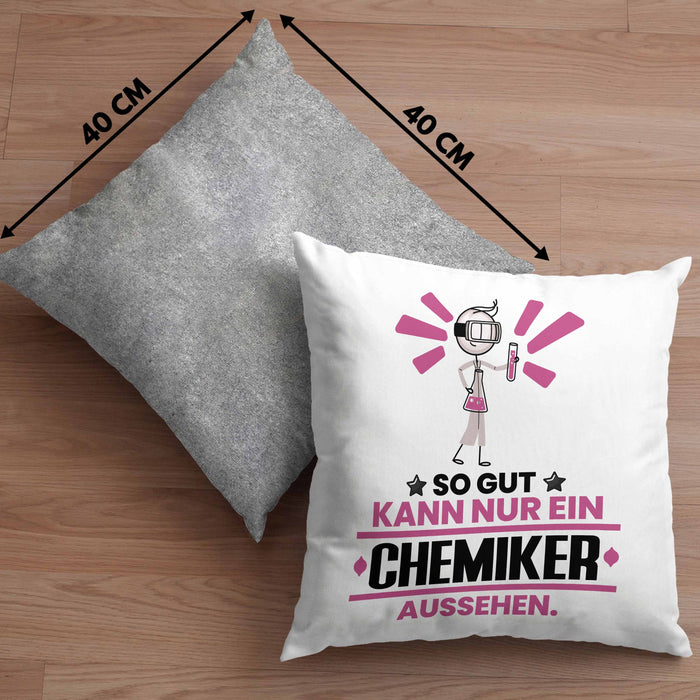 Chemiker Geschenk Kissen mit Füllung 40x40 So Gut Kann Nur Ein Chemiker Aussehen Geschenkidee (Grau) Grau Trendation