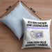 Briefmarkensammler Geschenk Kissen mit Füllung 40x40 Lustige Geschenkidee Geburtstag für Briefmarkensammler Ich Bin Dieser Legendäre Briefmarkensammler Von Dem Alle Geredet Haben (Grau) Blau Trendation
