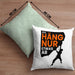 Lustige Kletter-Kissen mit Füllung 40x40 "Ich häng nur etwas ab" Geschenkidee für Boulder- und Kletter-Fans (Grau) Grün Trendation