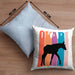 Lustige Okapi Kissen mit Füllung 40x40 Geschenk für Okapi Liebhaber Grafik (Grau) Blau Trendation