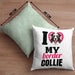 Border Collies Besitzerin Kissen mit Füllung 40x40 Geschenk Lustiger Spruch Geschenkidee I Love My Border Collies (Grau) Grün Trendation