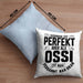 Ossi Kissen mit Füllung 40x40 Geschenk Ostdeutschland Niemand Ist Perfekt Aber Als Ossi Ist Man Nah Dran (Grau) Blau Trendation