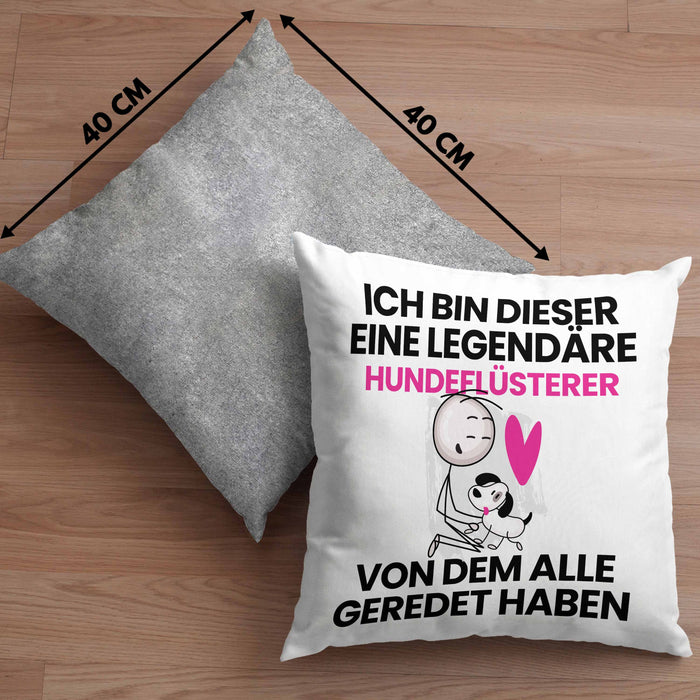 Hundeflüsterer Geschenk Kissen mit Füllung 40x40 Lustige Geschenkidee Geburtstag für Hundeflüsterer Ich Bin Dieser Legendäre Hundeflüsterer Von Dem Alle Geredet Haben (Grau) Grau Trendation