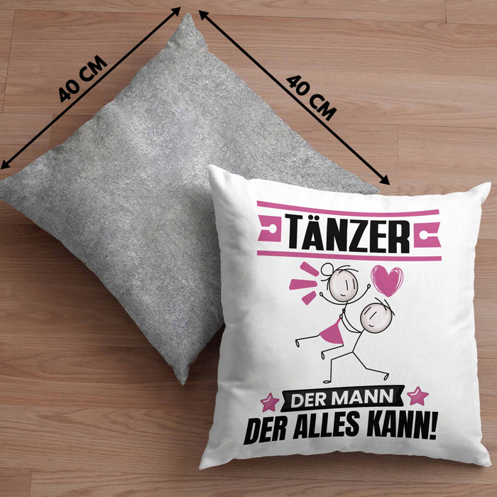 Tänzer Kissen mit Füllung 40x40 Geschenk für Tänzer Der Mann Der Alles Kann Geschenkidee zum Geburtstag (Grau) Grau Trendation