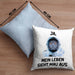 Dank Meme Kissen mit Füllung 40x40 Katzen Besitzer Wortspiel Ja Mein Leben Sieht Mau Aus Traurige Katze Geschenkidee Süße Katze Astronaut (Grau) Blau Trendation