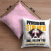 Border Collies Besitzerin Kissen mit Füllung 40x40 Geschenk Lustiger Spruch Geschenkidee Personal Stalker (Grau) Rosa Trendation