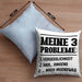 Meine 3 Probleme Kissen mit Füllung 40x40 Vergesslichkeit Männer Geschenkidee Ehemann Spruch (Grau) Blau Trendation