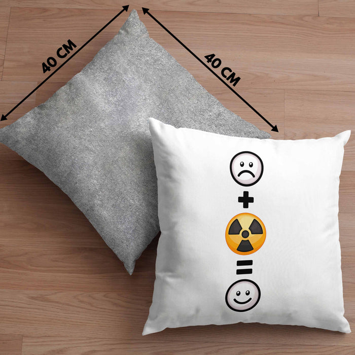 Radiologie Kissen mit Füllung 40x40 Geschenk für Radiologe Lustige Geschenkidee :( + Radiologie = :) (Grau) Grau Trendation