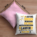 Läufer Geschenk Kissen mit Füllung 40x40 Lustiger Spruch Erheben Sie Sich Der Läufer Betritt den Raum (Grau) Rosa Trendation