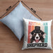 Australian Shepherd Besitzer Kissen mit Füllung 40x40 Geschenk Lustiger Spruch Geschenkidee Retro Vinatge Australian Shepherd (Grau) Blau Trendation