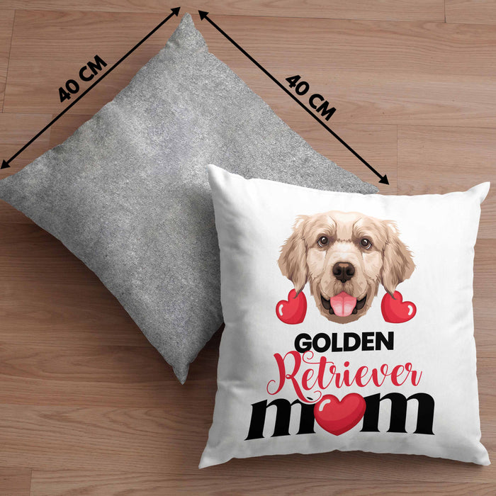 Golden Retriever Besitzer Mom Mama Kissen mit Füllung 40x40 Geschenk Lustiger Spruch Geschenkidee Golden Retriever Besitzerin (Grau) Grau Trendation