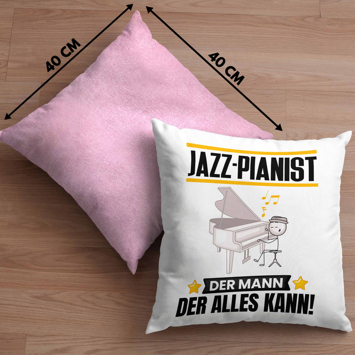 Jazz-Pianist Kissen mit Füllung 40x40 Geschenk für Jazz-Pianist Der Mann Der Alles Kann Geschenkidee zum Geburtstag (Grau) Rosa Trendation