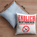 Endlich Nichttraucher Kissen mit Füllung 40x40 Geschenk Aufhören Zu Rauchen Befreie Dich Von Der Sucht (Grau) Blau Trendation