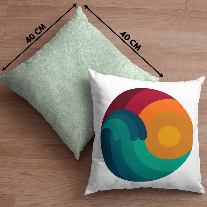 Kitesurfing Kissen mit Füllung 40x40 Geschenk für Kitesurfer Geschenkidee Retro Vintage Grafiken (Grau) Grün Trendation