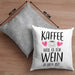 Lustige Kaffeeliebhaber Sprüche Weil Es für Wein Zu Früh Ist Kaffee Fan GeschenkideeKissen mit Füllung 40x40 (Grau) Grau Trendation