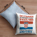 Kroatien Kissen mit Füllung 40x40 Urlaub Heimat Geschenk Spruch Kroatie Geschenkidee (Grau) Blau Trendation