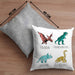 Arten Von Dinosauriern Kissen mit Füllung 40x40 Geschenk Für Jungs Dinos T-Rex Jungen Mädchen Dinos Tyrannosaurus (Grau) Grau Trendation