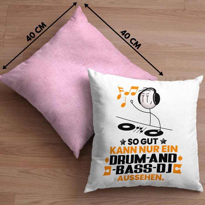 Drum-and-Bass-DJ Geschenk Kissen mit Füllung 40x40 So Gut Kann Nur Ein Drum-and-Bass-DJ Aussehen Geschenkidee (Grau) Rosa Trendation