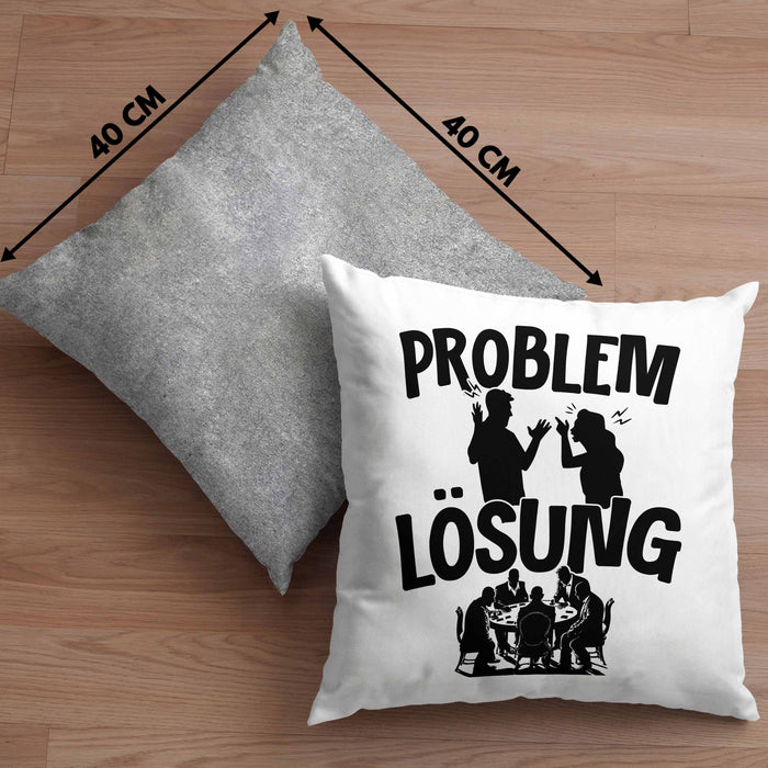 Poker Kissen mit Füllung 40x40 Geschenk für Poker-Spieler Männer Geschenkidee Problem und Lösung Poker Spielen Kartenspielen (Grau) Grau Trendation