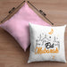 Eid Mubarak Kissen mit Füllung 40x40 Geschenk Muslime Geschenkidee Sprüche für Muslimische Menschen (Grau) Rosa Trendation