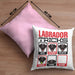 Labrador Besitzer Kissen mit Füllung 40x40 Geschenk Lustiger Spruch Geschenkidee Labrador Tricks Bleib (Grau) Rosa Trendation