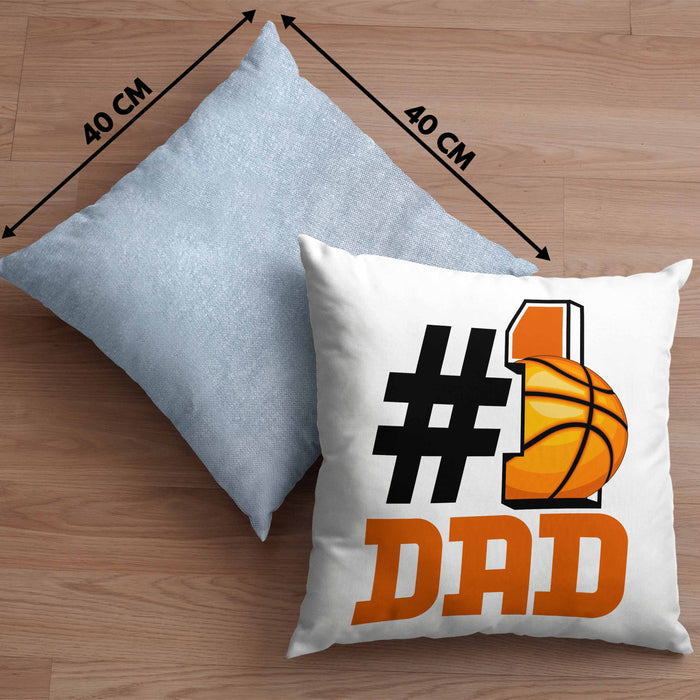 Basketball-Trainer Basketballer Nummer 1 Dad Vater Kissen mit Füllung 40x40 Geschenk Basketball Papa Geschenkidee Bester Papa Der Welt Vatertag Lustige Geschenkidee (Grau) Blau Trendation