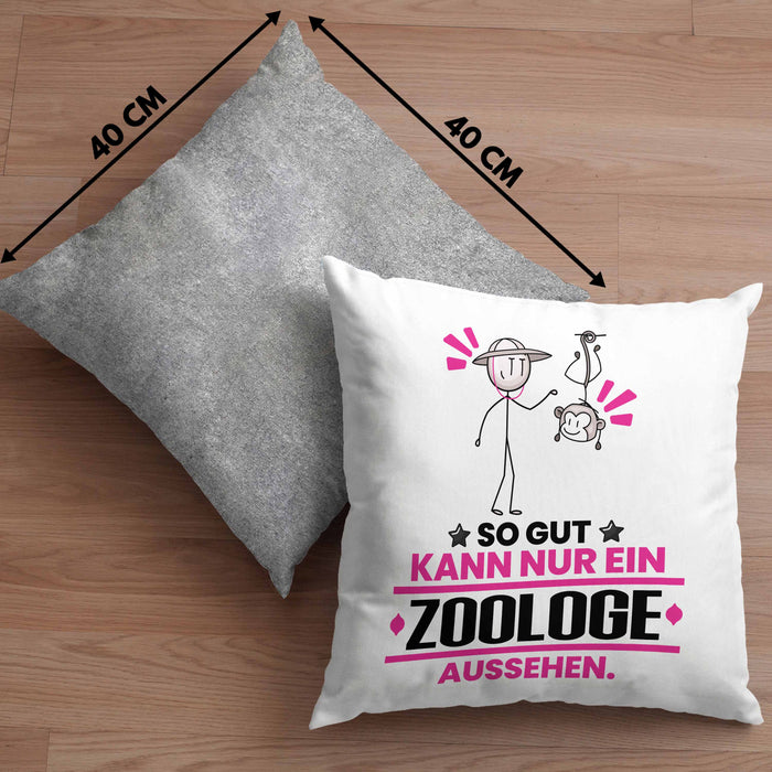 Zoologe Geschenk Kissen mit Füllung 40x40 So Gut Kann Nur Ein Zoologe Aussehen Geschenkidee (Grau) Grau Trendation