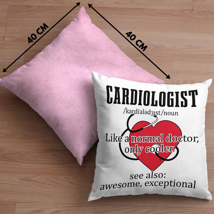 Kardiologe Geschenk Kissen mit Füllung 40x40 Cardiologist Definition Ekg Herz Kardiologie (Grau) Rosa Trendation